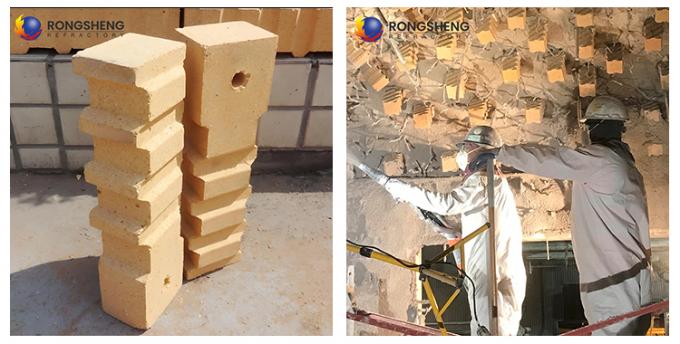 الفرن الصناعي الطوب النار معلقة ممتازة مقاومة الصدمات الحرارية المقاومة للنيران عالية الألومينا طوب مرساة للفرن الساخن 1