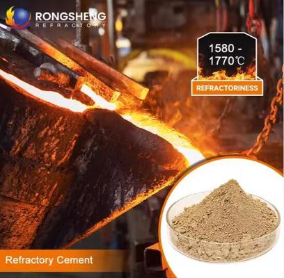 الاسمنت الكالسيوم الألومنيت المقاوم للنيران Ca50 Ca60 Ca70 C80 الألومنيوم العالي الاسمنت الحار للصب المقاوم للنيران